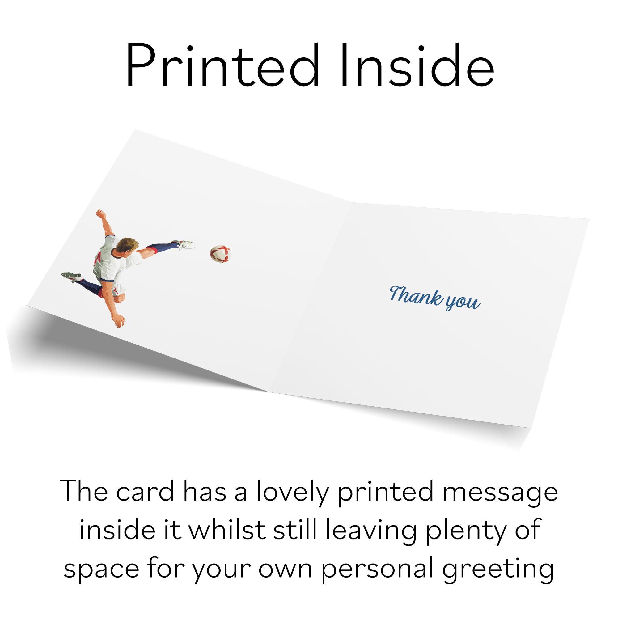 Hunts England, Football Fun Thank You Card For Him, Milo's Gallery, Footy Thank You Card, Thank You Card For Footie Fans - Image 4