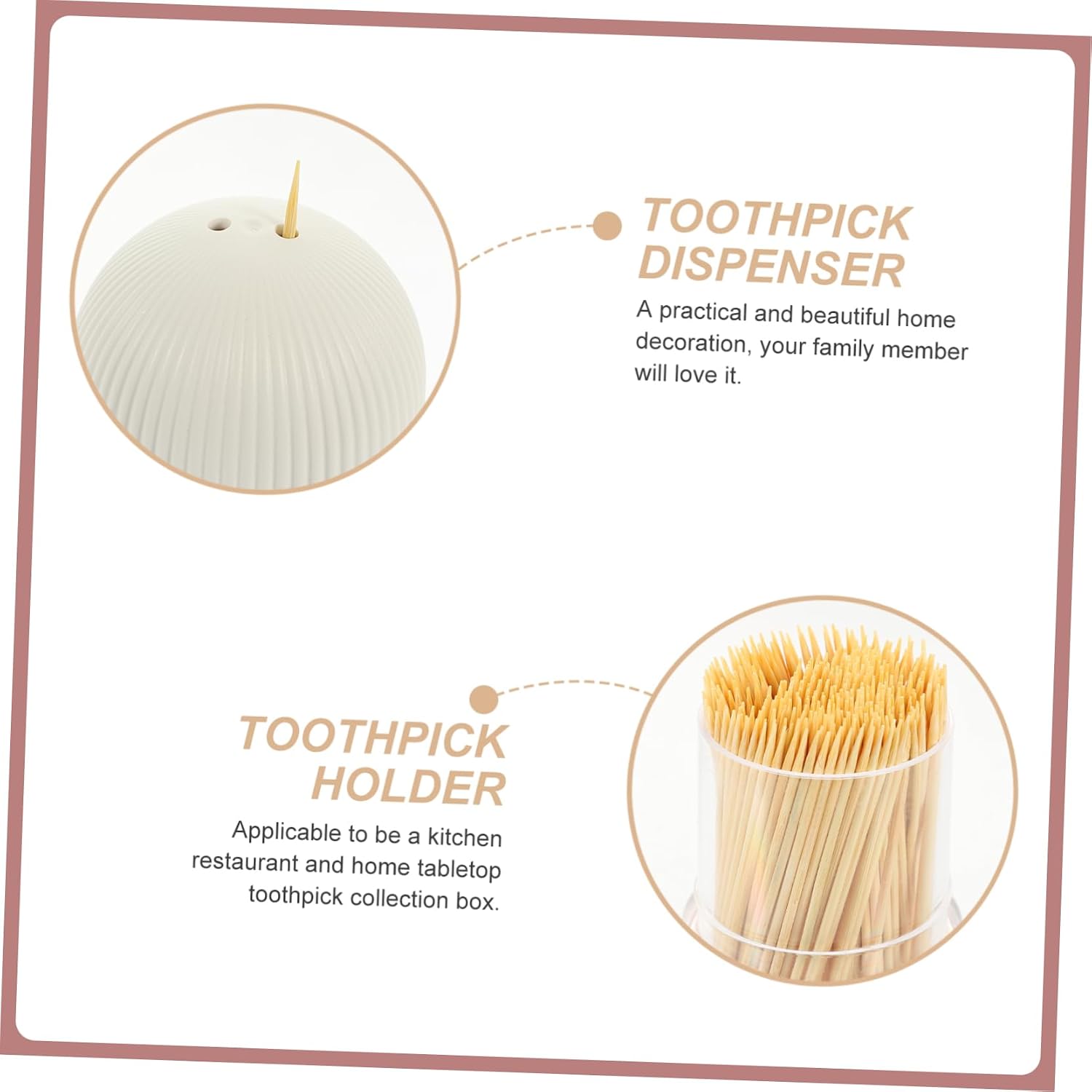 1Set Natural Toothpick Kit Double Pointed Tooth Cleaners Light Yellow Convenient Disposable Tools for Oral and Care