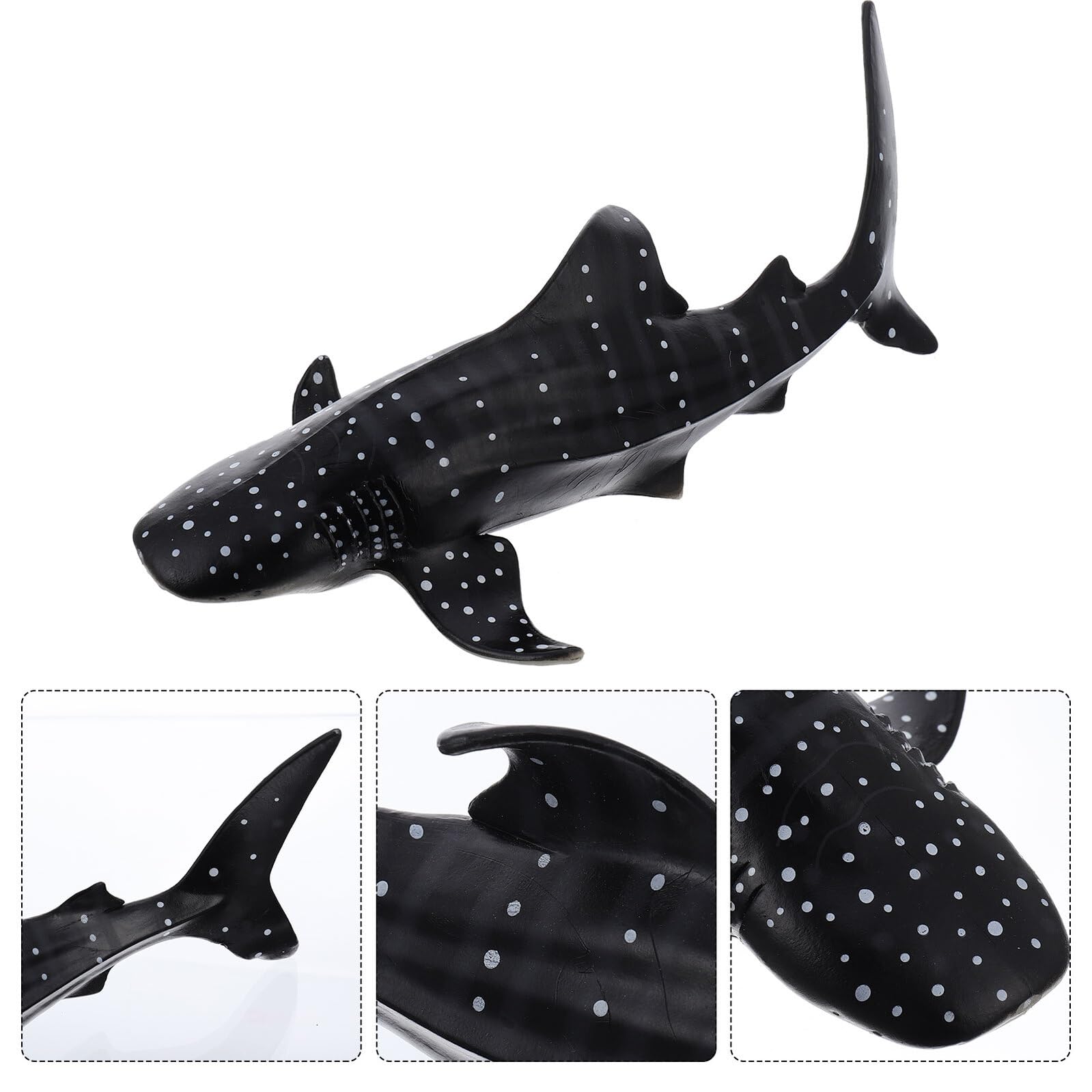 Figura de Tiburón Ballena Negra de Plástico, Modelo Infantil
