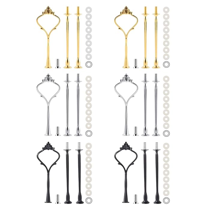 Buy 6 Set Tiered Tray Hardware for Cake Stand Mold Crown 3 Tier Cake