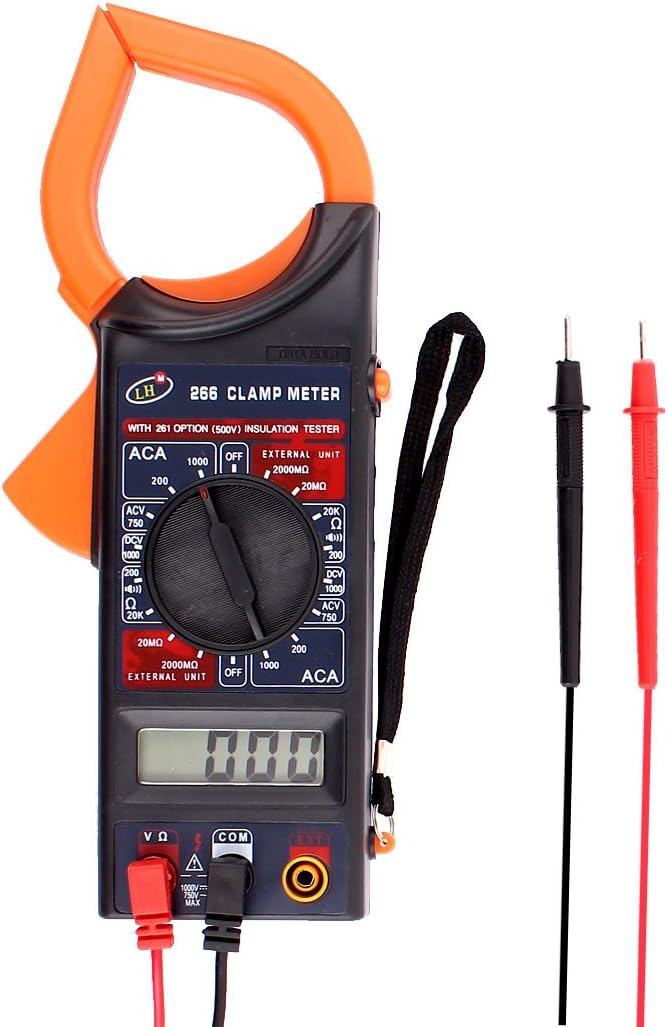 uxcell Volt Ohm Multimeter Digital Clamp Meter W Test Probe Leads