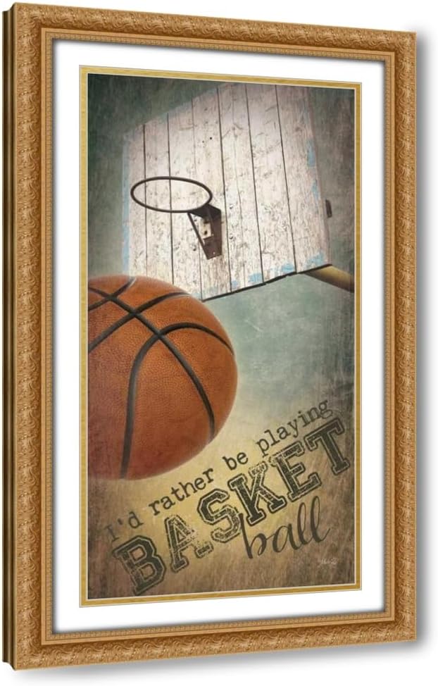 ArtDirect I'd Rather be Playing Basketball Custom Framed Art Print Giclee Print or Canvas Options with Various Sizes and Customization by Rae, Marla
