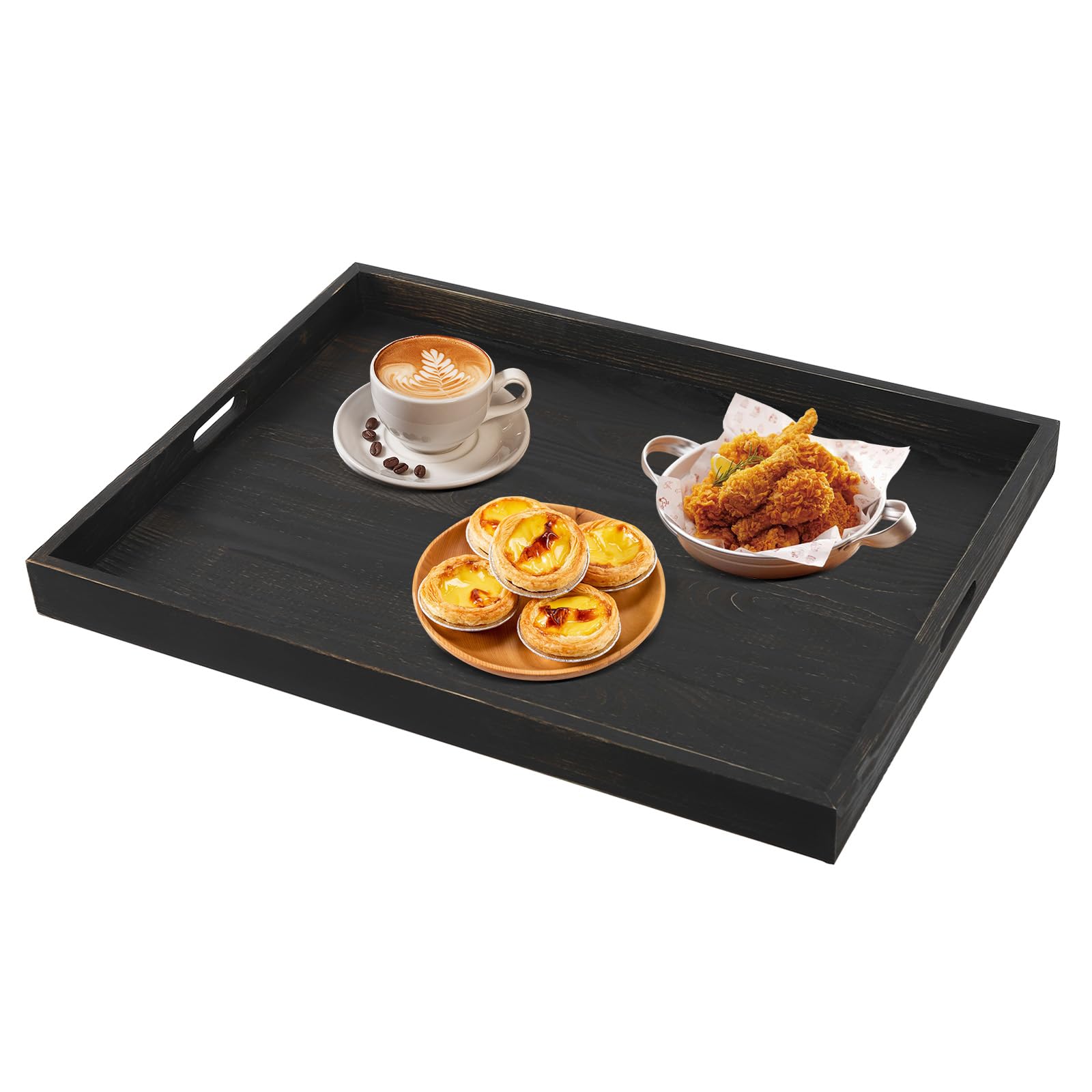 Noodle Board, 30x22in Pine Wood Stove Top Cover, Vintage Countertop Protector for 30" Stoves, Kitchen Serving Tray w/Cut-out Handles, Extra Workspace