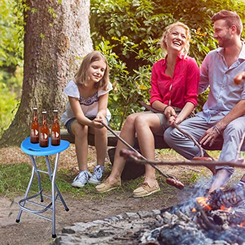 Folding Stools For Adults Portable, 28 Inch Collapsible Stool Heavy Duty, Indoor Tall Bar Stools With Handle, Plastic Counter Barstool Chair For Kitchen Outdoor Travel-Blue H72Xw31Cm(28X12Inch) #TOP1