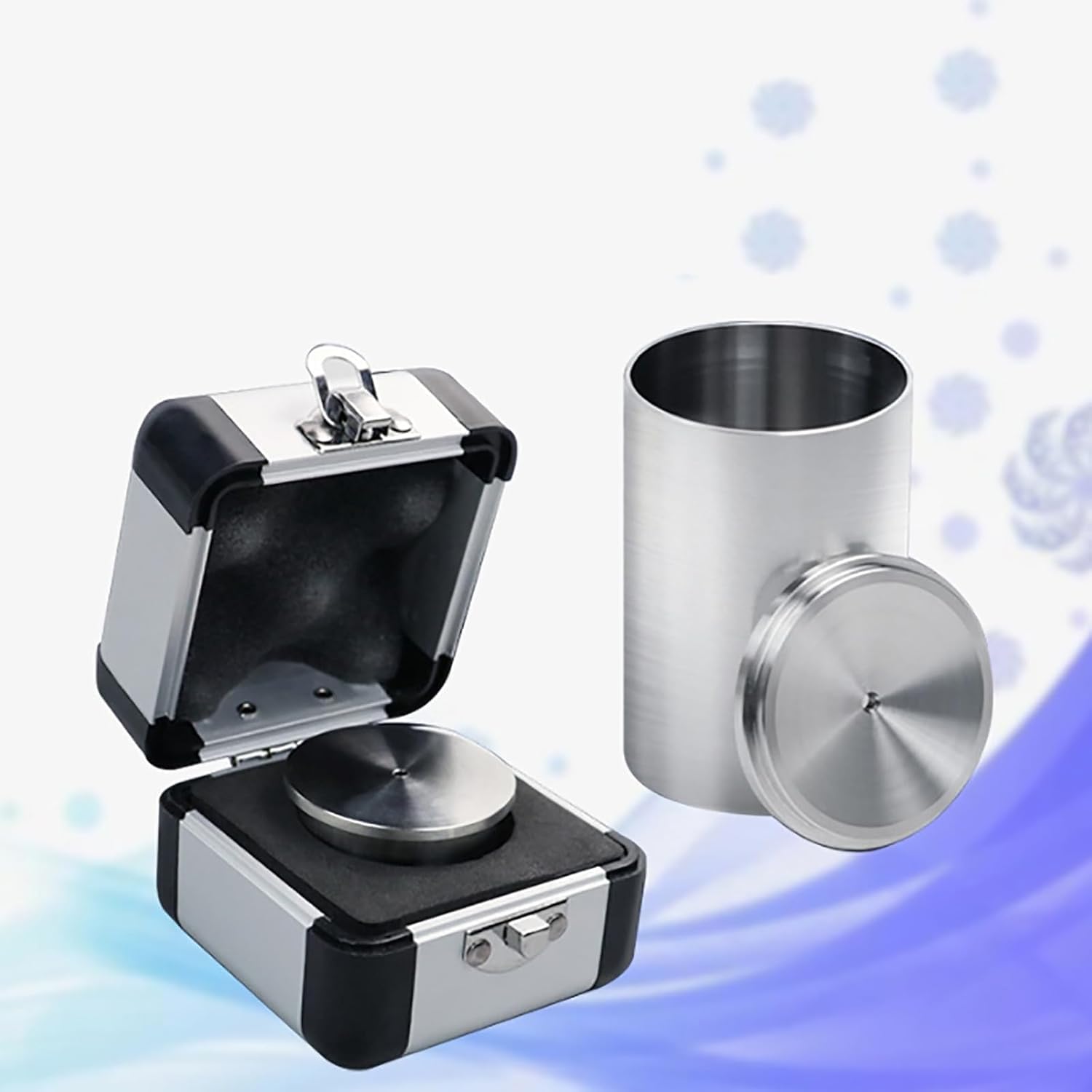 Picnómetro De Densidad De 37mm/50mm/100ml, Picnómetro De Pintura De Acero Inoxidable con Caja De Almacenamiento, Error De Medición 1mg, Diseño De Apertura Grande, para Materiales Auxiliares