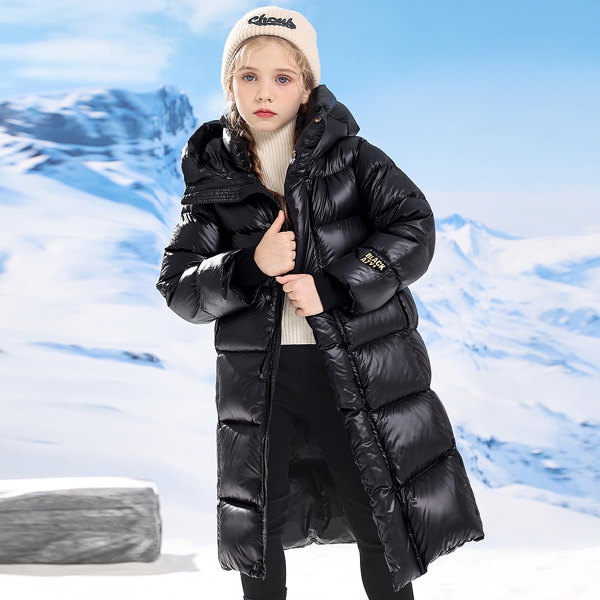 Niños Niñas Chaqueta Larga De Otoño E Invierno De Plumón Niños Ligero Simple Al Aire Libre Suelto Esponjoso Engrosado Cálido A Prueba De Viento con Capucha Parka Abrigo
