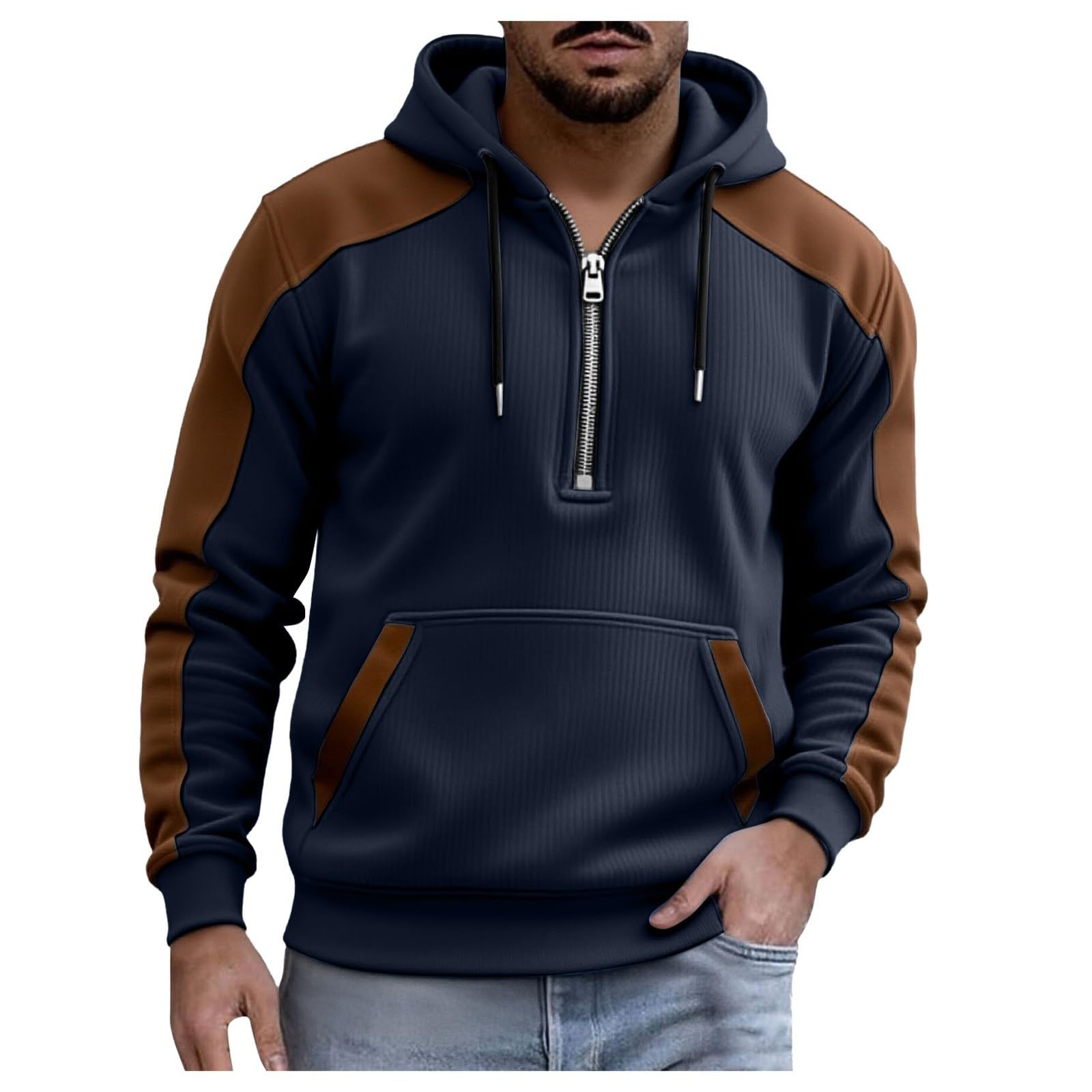 Chaquetas Hombre Sudadera con Capucha De Manga Larga para Otoño/Invierno, Exteriores, Camisa Sudaderas (Navy, XL) Ropa Verano Cortavientos Pijama Parejas Jersey Corta Camiseta Ciclismo