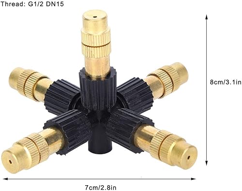 Miniatura 3 de Fydun Boquilla rociadora de cobre G12 D para riego de jardín, 5 piezas, cobre G12 D para la familia