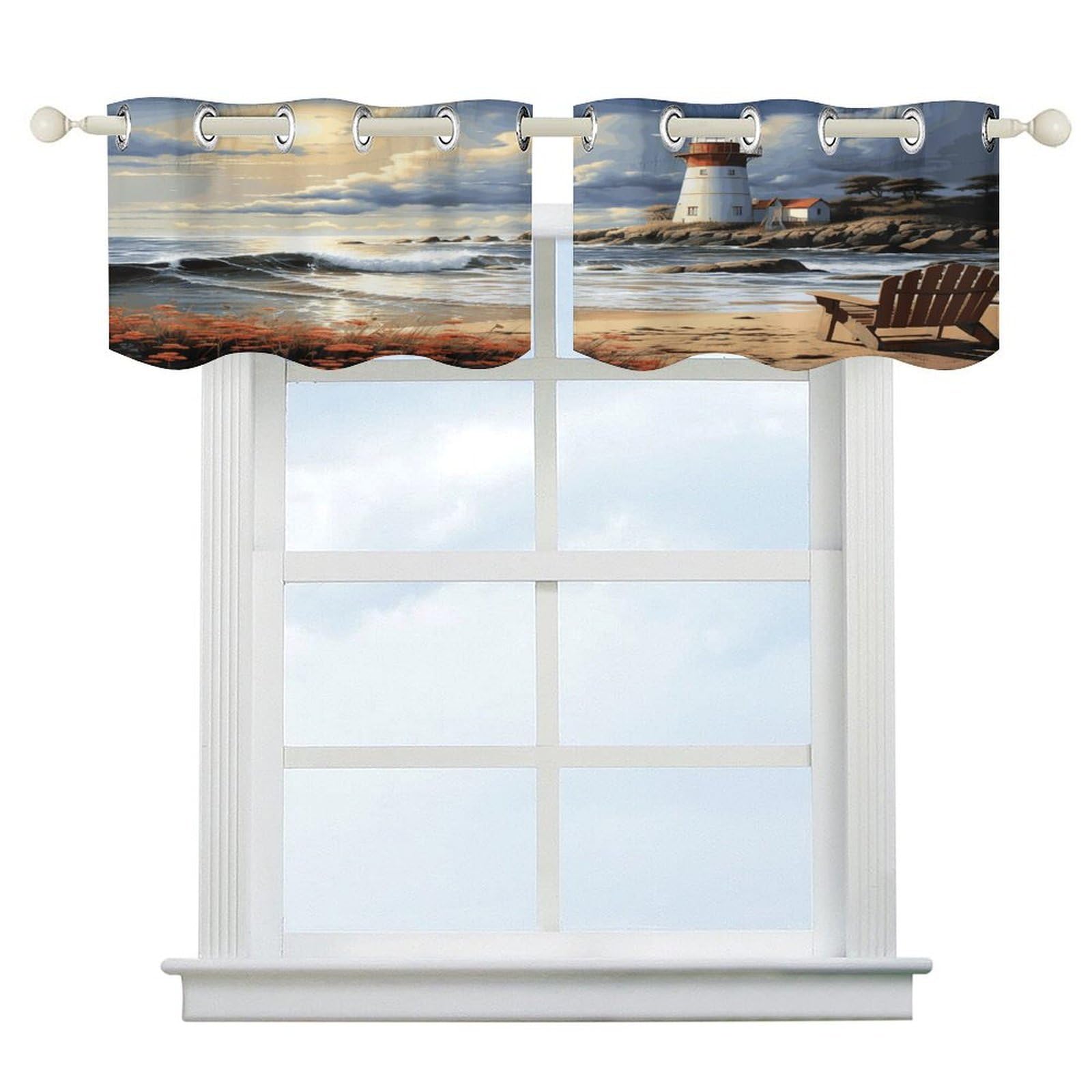 Cortina corta opaca para ventanas pequeñas de cocina y dormitorio