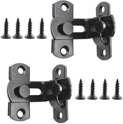 Paquete de 2 cerraduras de puerta de granero de acero inoxidable, cerradura de cerca, cerrojo de seguridad, cerrojo para ventana, puerta, gabinete,