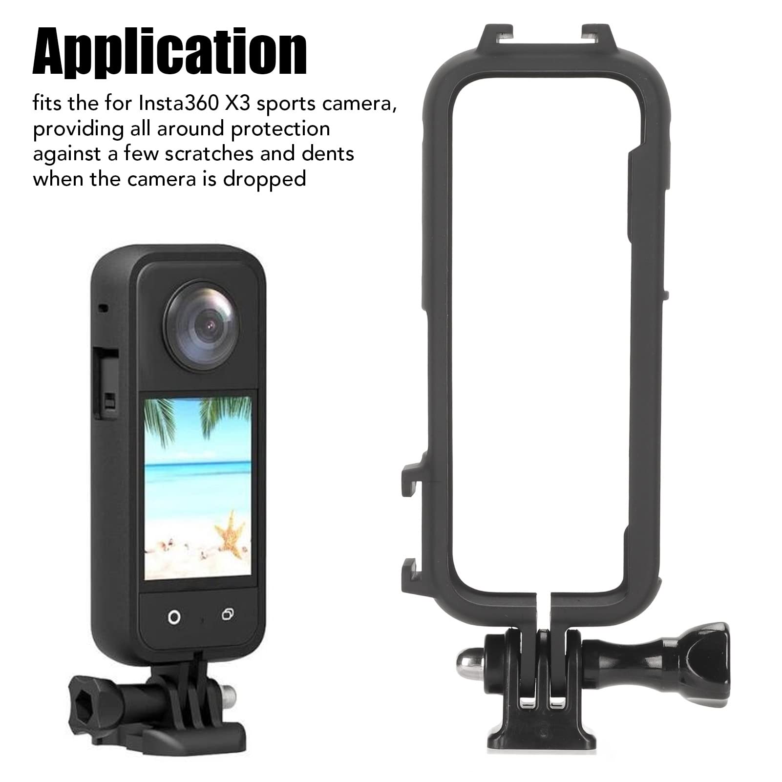 Custodia Protettiva in Lega di Alluminio per ONE X3, Supporto Cold Shoe, Custodia Vlog Telaio Protettivo Shakeproof Dropproof per Fotocamera ONE X3