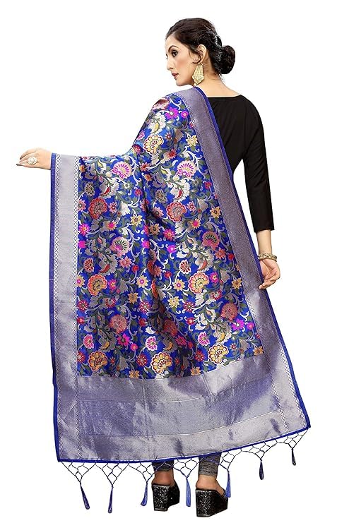 Uma Andrey Women's Printed Banarasi Silk Dupatta 2.30 mtrs width 36 inches3
