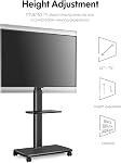 FITUEYES Universal Mobile TV Stand , Rolling TV Cart for 32-70 inch Flat Curved Screen TVs up to 88lbs, Floor TV Stand Trolley with Adjustable Height for Home Office, Max VESA 600x400,(Black)