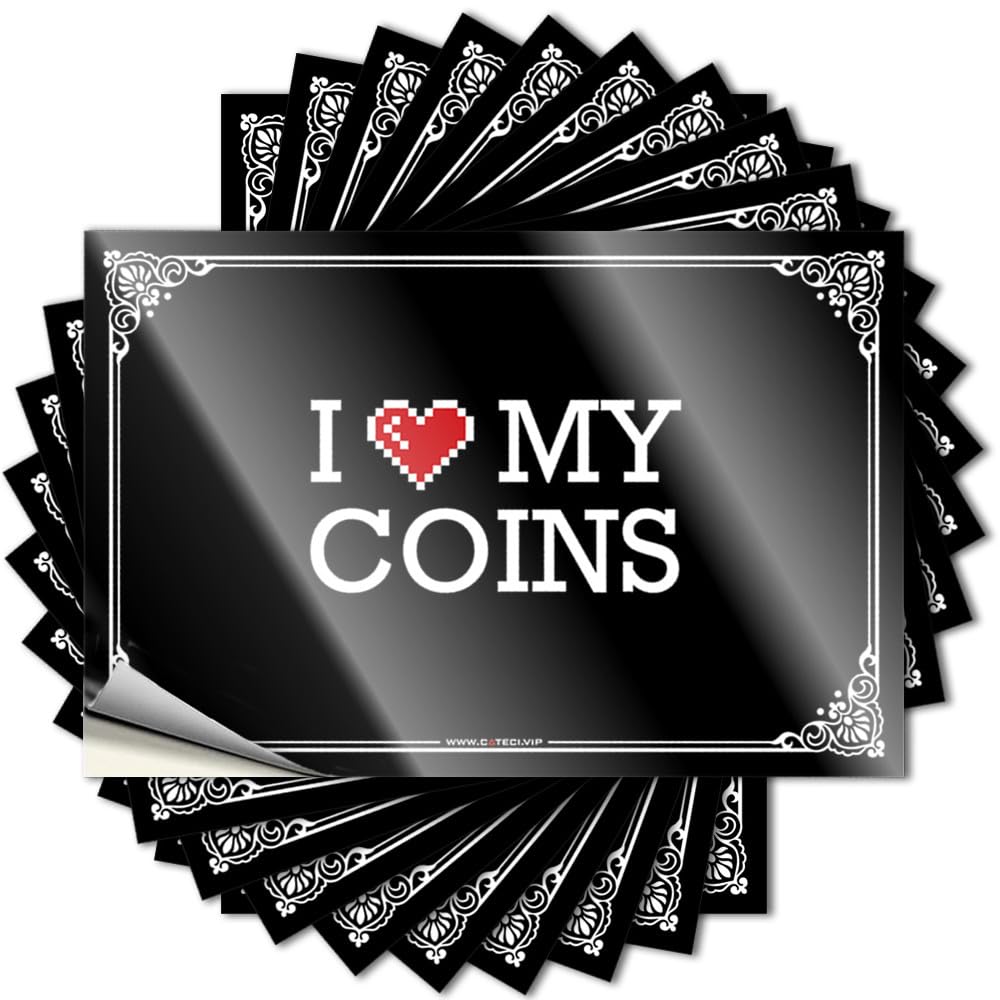 Plain Saying Durable Case | I Love My Coins New Self Adhesive Sticker for Farmers DIY(6X9CM)