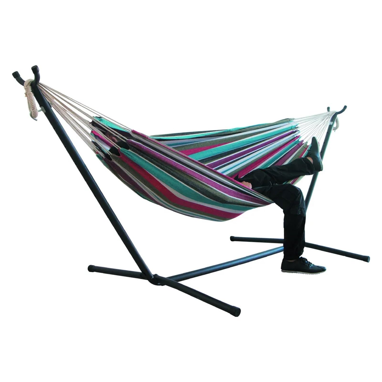 200x150cm Portable Outdoor Camping Hammock Hanging Bed Ultralight Tourist Sleeping Hammock Canvas(Without Bracket)(Color-B)