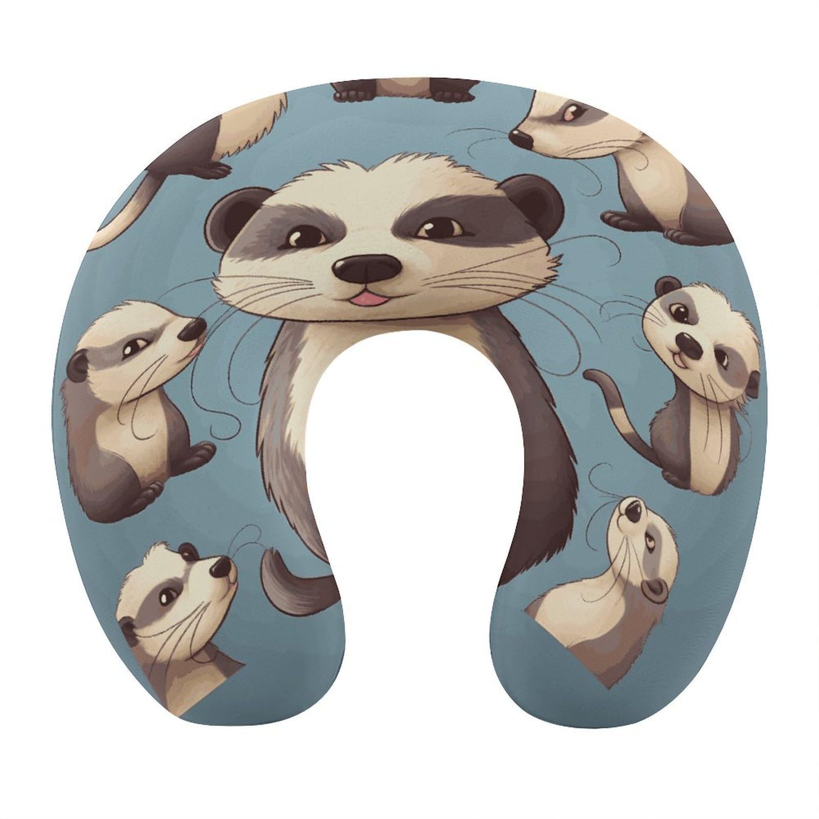 Btcowzrv Style Hairy Ferret U Shaped Neck Pillow Travel Pillows