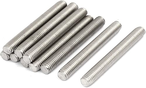 Miniatura 33 de uxcell M5 x 5.906 in 304 acero inoxidable totalmente roscado barra barra barra de hardware 10 piezas