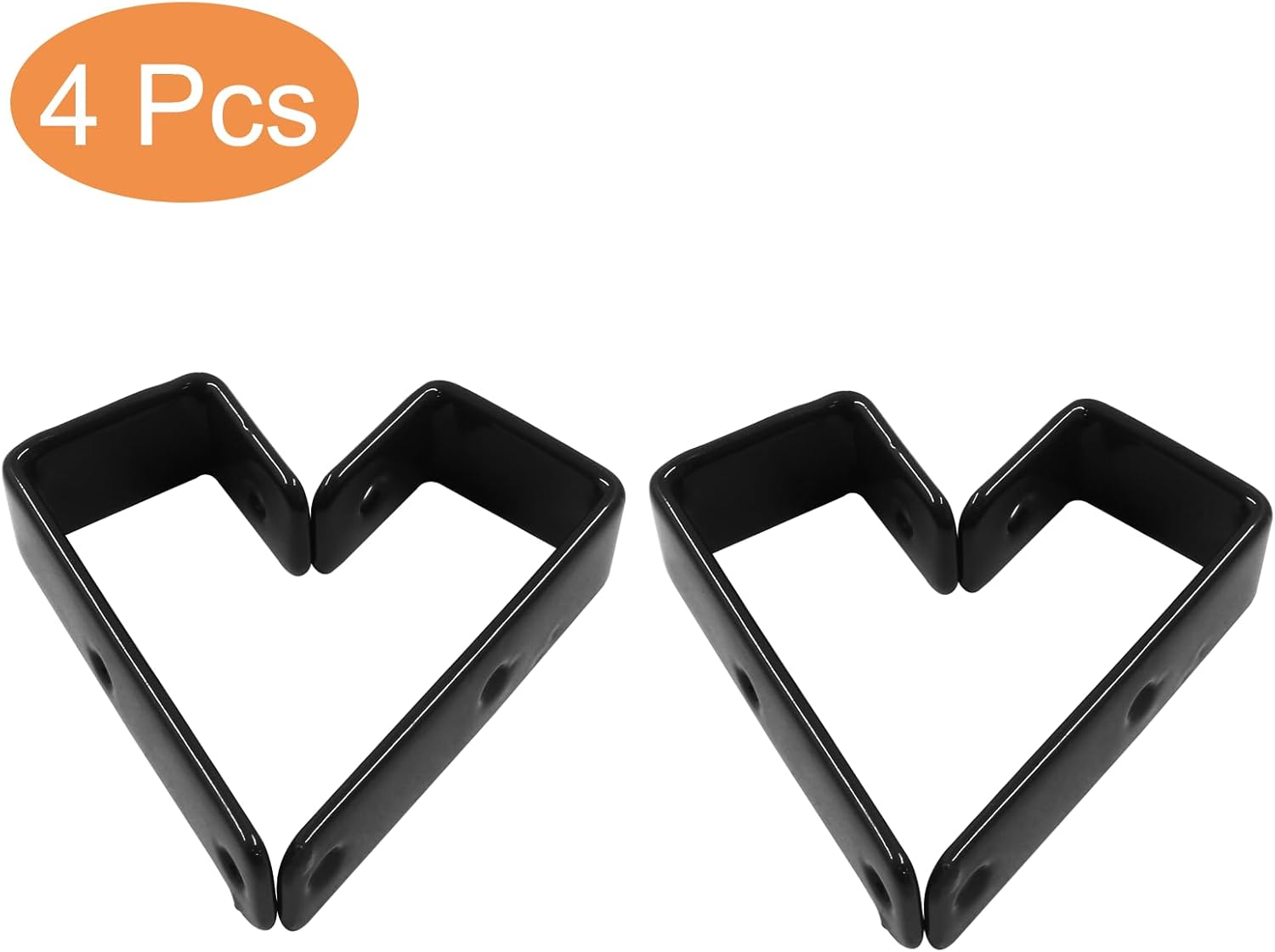 BokWin 4 Pcs Bunk Bed Ladder Brackets 25mm/1 Inch Metal PVC Coated Utility Hooks Bed Ladder Hooks Hardware with Screws for Library Loft Bed Stairs(Black)