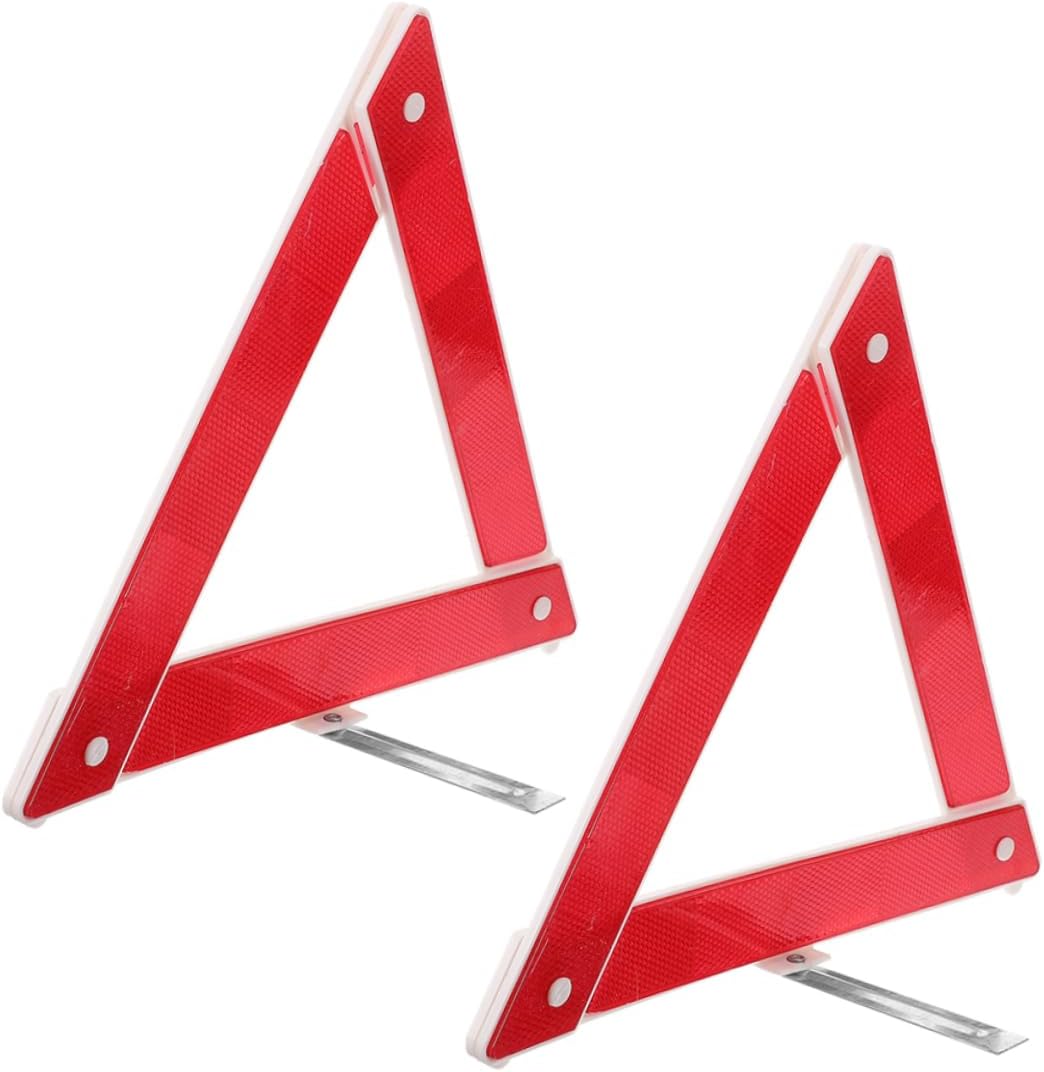 2Pcs Reflective Warning Triangle Emergency Sign for Roadside Safety Durable and High Reflectivity Essential for Vehicle Emergency Situations