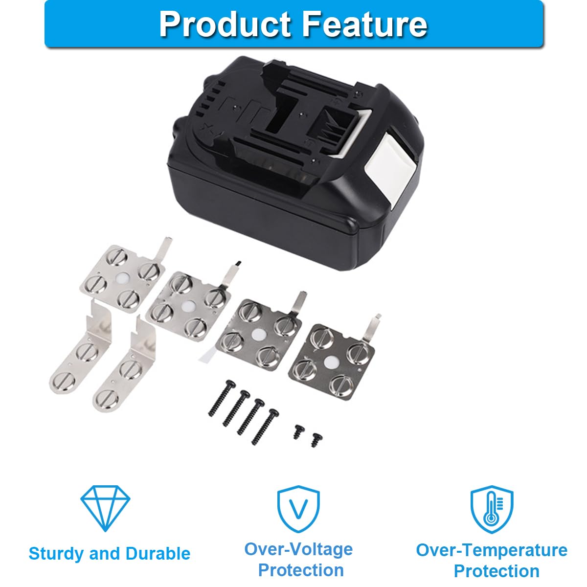 für Makita BL1830 18V Akku Gehäuse Ersatz, 10 Zellen Li-Lon Power Gehäuse mit PCB Platine für Makita BL1830 BL1840 BL1830B BL1840B BL1850 BL1850B BL1860 LXT-400 mit Gehäuseetikett