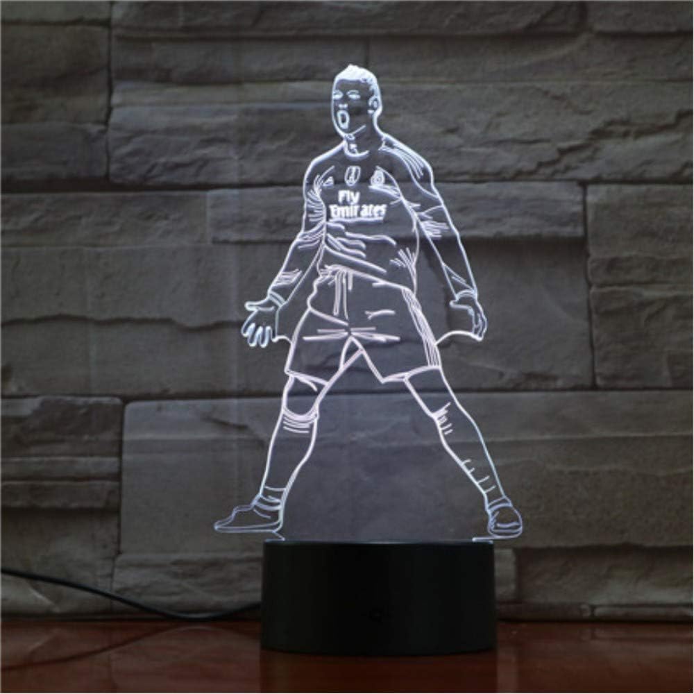 3D Led Night Light Touch Sensor 7 Color Changing Table Lamp Bedside Soccer Lights Football Player Cristiano Ronaldo Figure