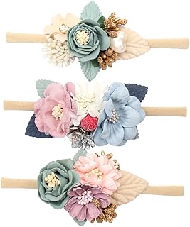 TOYANDONA Tiara Acessórios De Cabelo De Bebê Tiara Infantil Tiara De Náilon 3Pcs Tiaras Florais De Bebê Menina Acessório De Cabelo De Bebê Tiara De Girassol Tiara De Bebê Acessório De