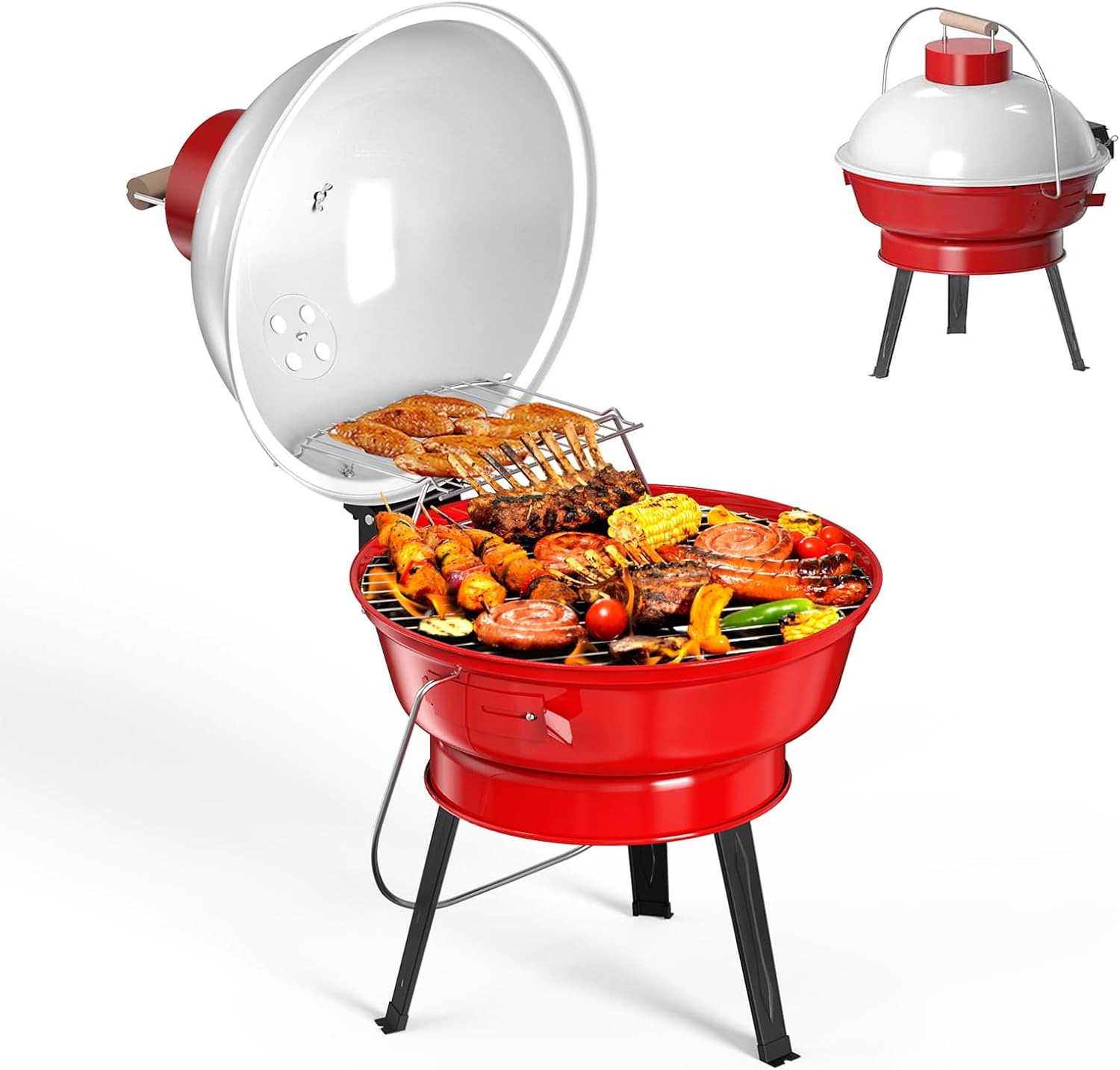 Masegari Portable BBQ Grill, Small Charcoal Grill Folding Outdoor