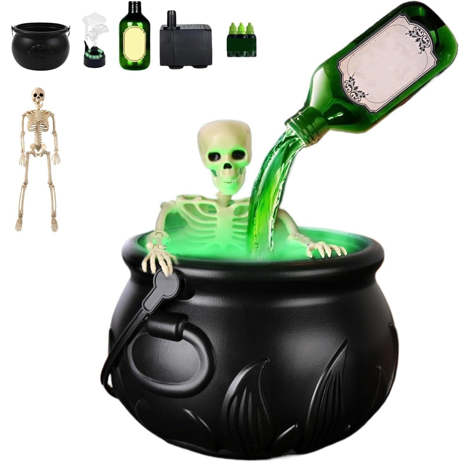 Killer Party Chaudron Fumée Halloween,Chaudron Magique,Decoration Halloween Kit Avec Kit Decoration Halloween