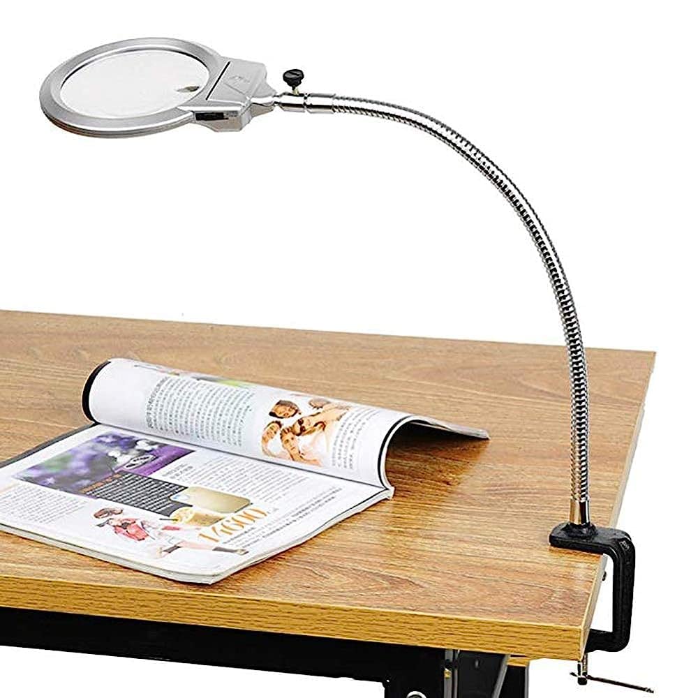 Lampe à bras pivotant en tuyau métallique CRODY avec loupe LED 100 Mm