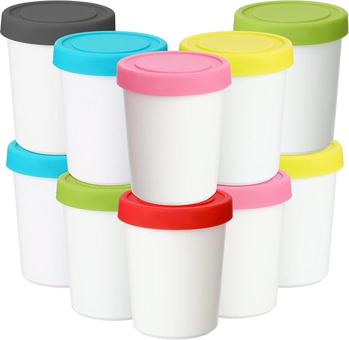 Gandeer 12 Pieces 6 oz Mini Ice Cream Containers Reusable