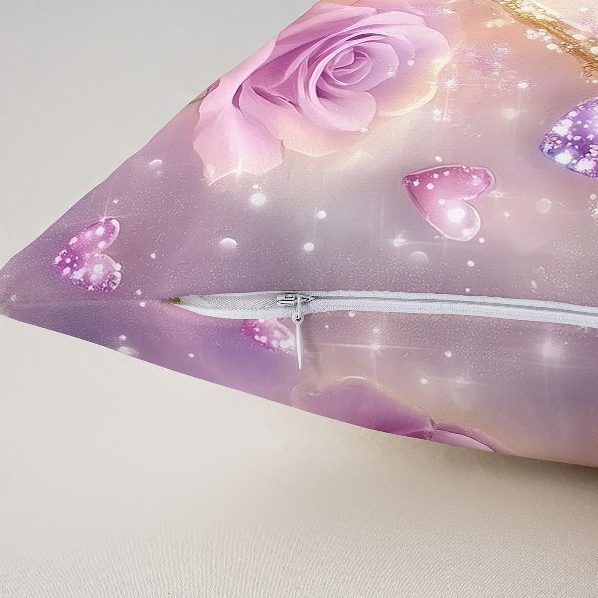 Manfei Hummingbird Throw Pillow Cover Dreamy Blooming Flowers Square Cushion Case Set Romantic Stars Floral Decor Throw Porch Pillows Cases for Couch Sofa Living Room,Soft Pillowcases,24x24 Inches