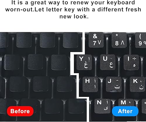 Miniatura 3 de 2 calcomanías universales para teclado árabe para computadora portátil, PC, teclado de escritorio, letras de repuesto para teclado de computadora,