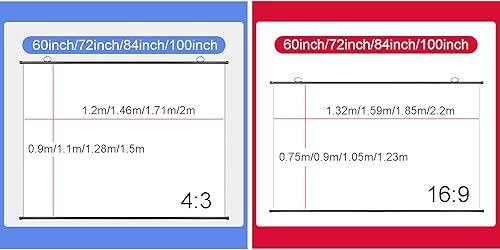 Miniatura 7 de XGBYDYS Pantallas de proyección HD para interiores y exteriores 43169 pantallas de película portátiles plegables rápidas con respaldo negro