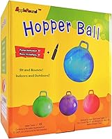 Vista 2 de AppleRound Hippity Hoppity Hopball con bomba, pelota hinchable para sentarse y hacer ejercicio con asa, 22 pulgadas / 55 cm para niños y Rojo y verde