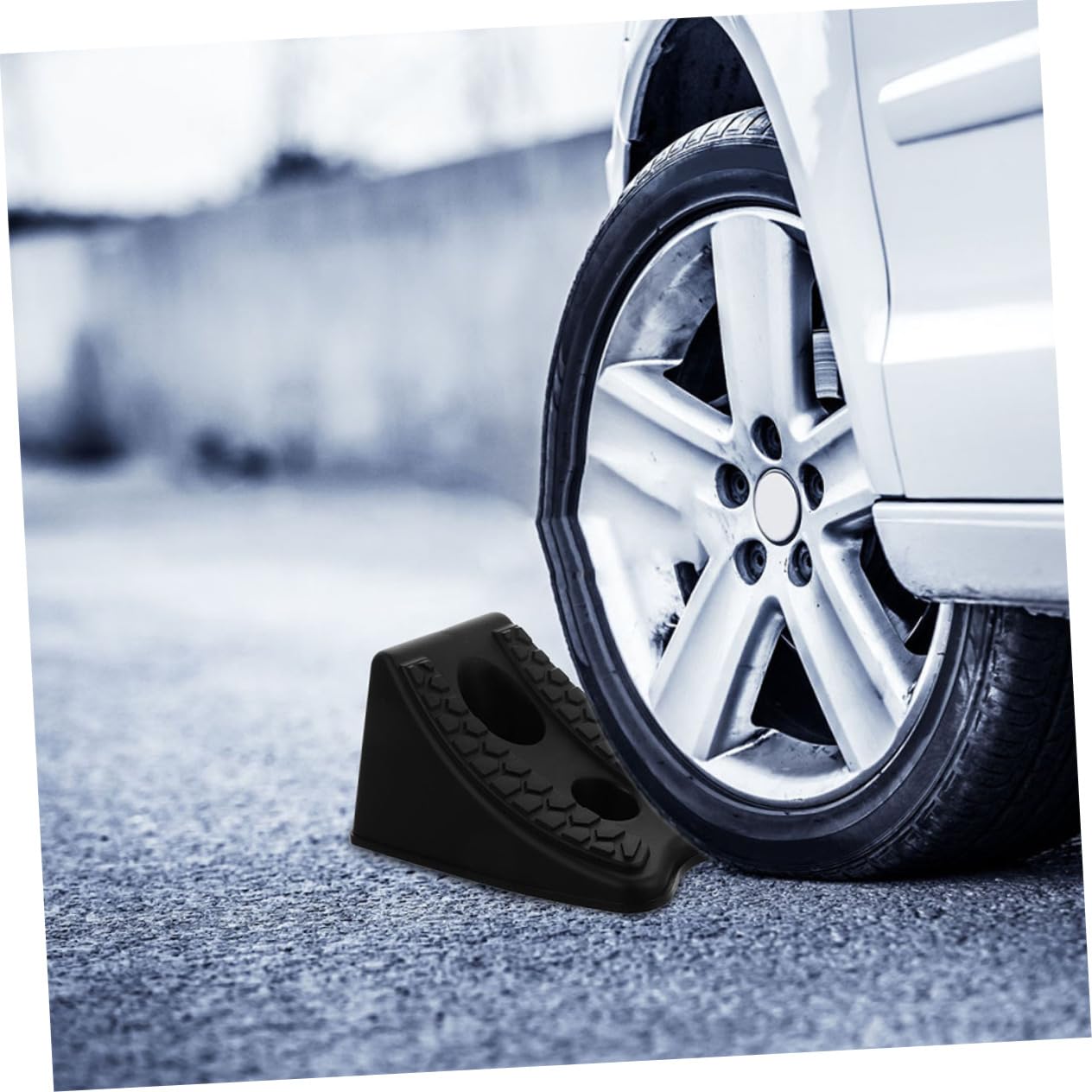 Happyyami Calzos para Ruedas de Plástico Negro para Coche y Vehículo Todoterreno, 2 Piezas, Rendimiento Fiable y Posicionamiento Seguro en Estacionamiento y Mantenimiento
