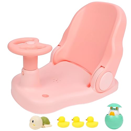 Morefeel Asiento de baño para bebé, asiento de bañera para sentarse, silla de baby shower, asiento de baño infantil para bebé de 6 a 36 meses con 4