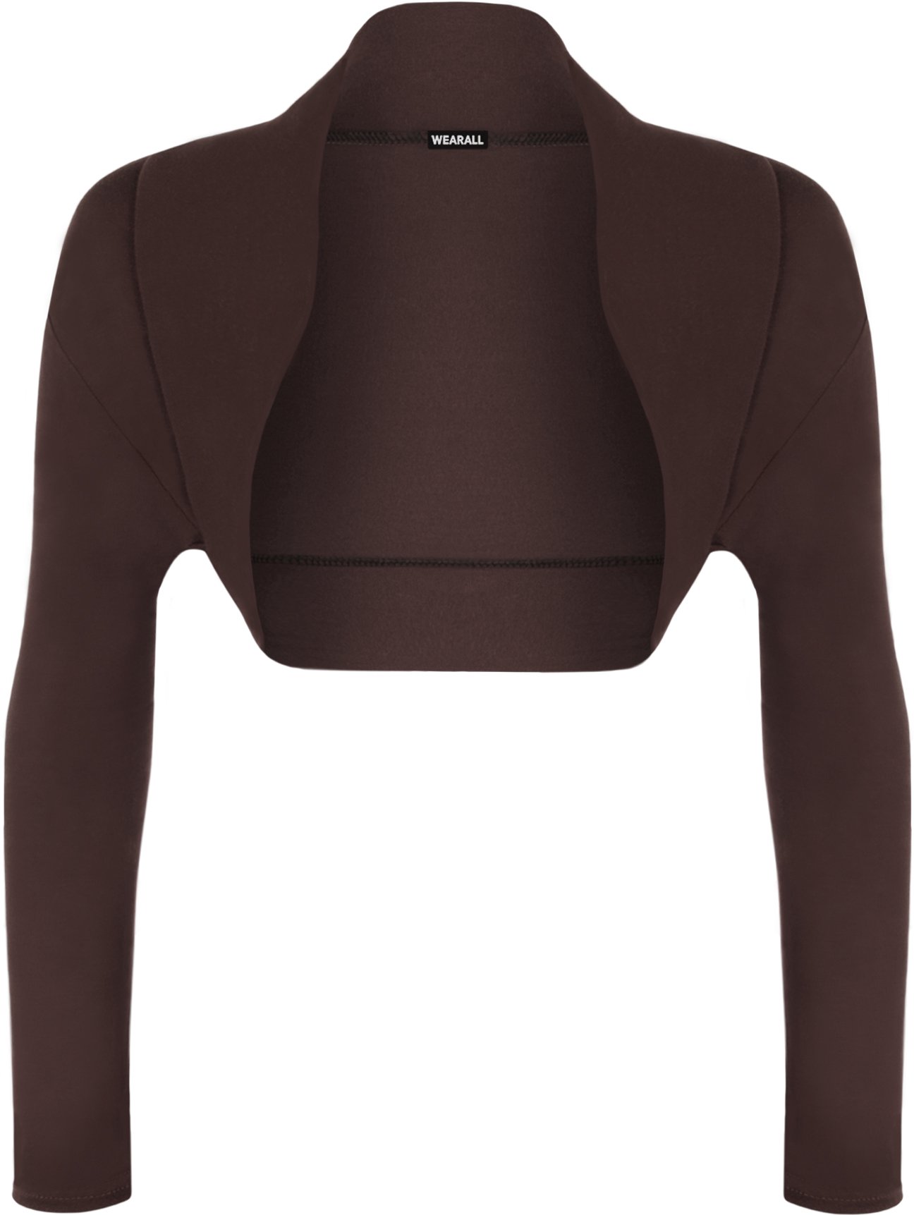 Wearall Women's Brown Shrug Bolero Stretch Top Cardigan - 8/10