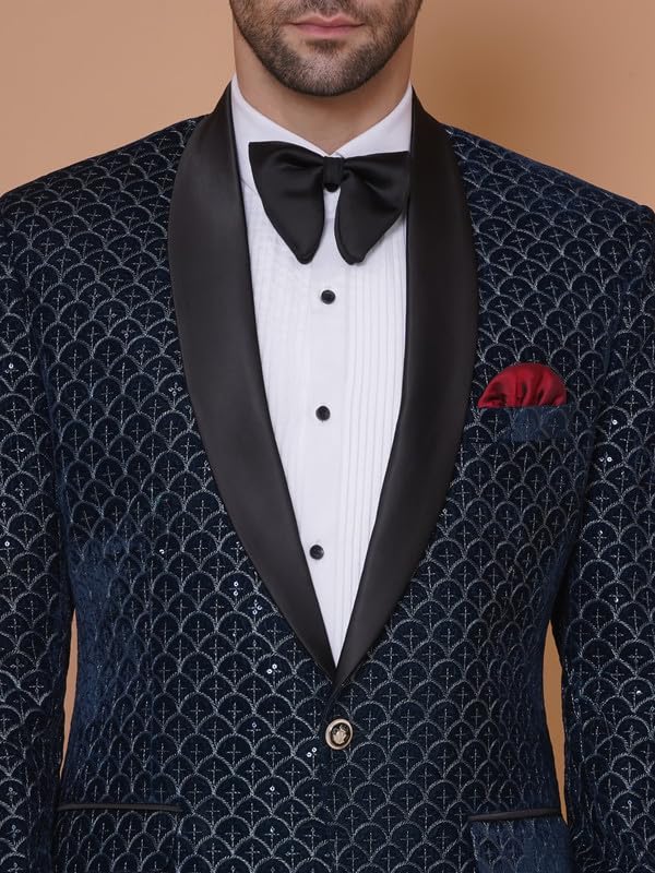 Image of FAVOROSKI Wedding Sequence Blazer Suit for Men | Embroidered Velvet Blazer | Relaxed Fit Blazer for Men Wedding Party | Ethnic Wear Blazer for Men | Blazer Suit for Men | Festive Blazers for Men
