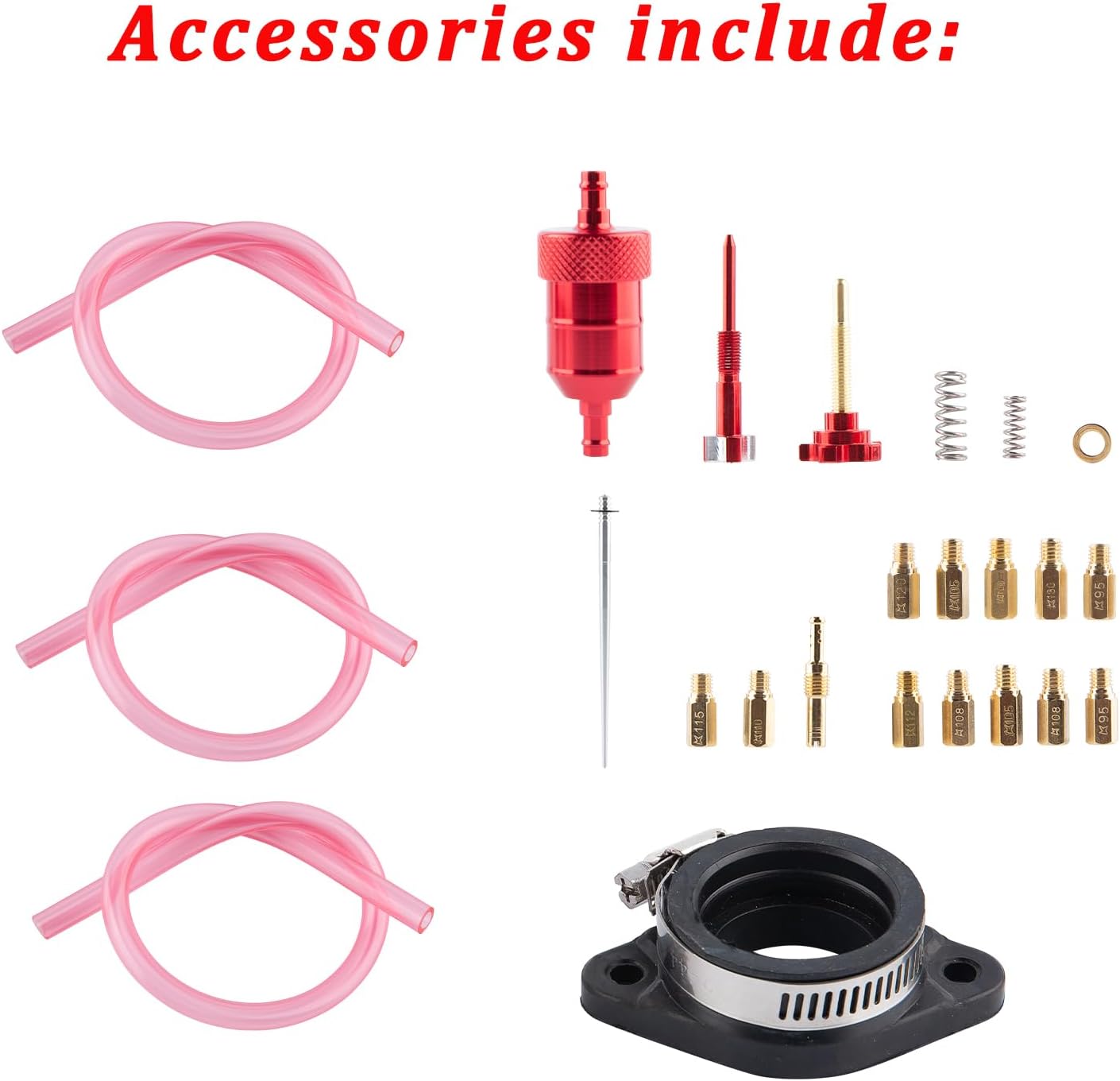 PWK Carburetor 21mm Racing Carb for 50cc to 100cc 2T 4T Engine Dirt Bike Motorcycle ATV Scooter with Intake Manifold, Carb Jets, Oil filter