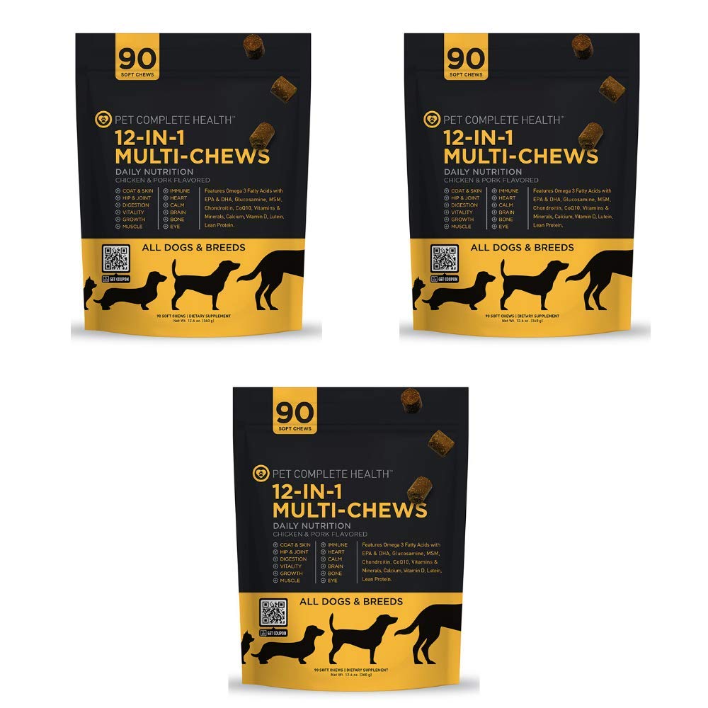Health | 12-in-1 Multi-Chews | Daily Nutrition | Soft Chews |Multi-Vitamin Made for All Dogs | Digestive Health Supplement | Vital Growth… (3 Pack)