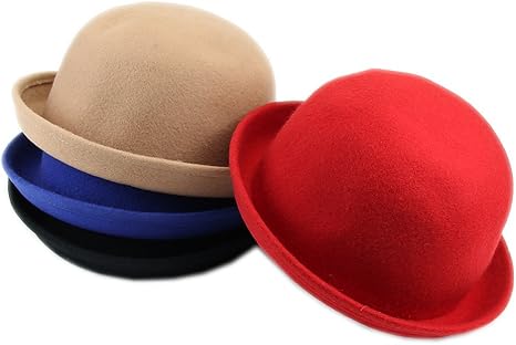 Chapeau Melon Vintage Des Années 1920 En Laine Pour Femme - Chapeau Melon Pliable - Noir - Taille M