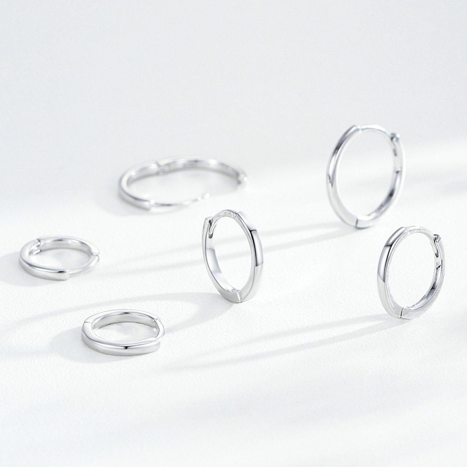 Pendientes de platino para mujer 950, pendientes de aro de 11,2 mm, 13,5 mm, 15,6 mm, pendientes de boda, pendientes de aro sin alergias para mujeres