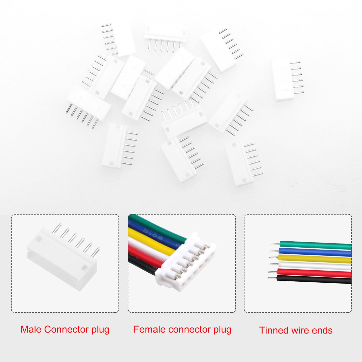 15 Juegos Conectores JST 1.5 ZH, Mini Micro JST ZH 6 Pin Conector Macho con Cable de 150mm 26AWG y Hembra - 4