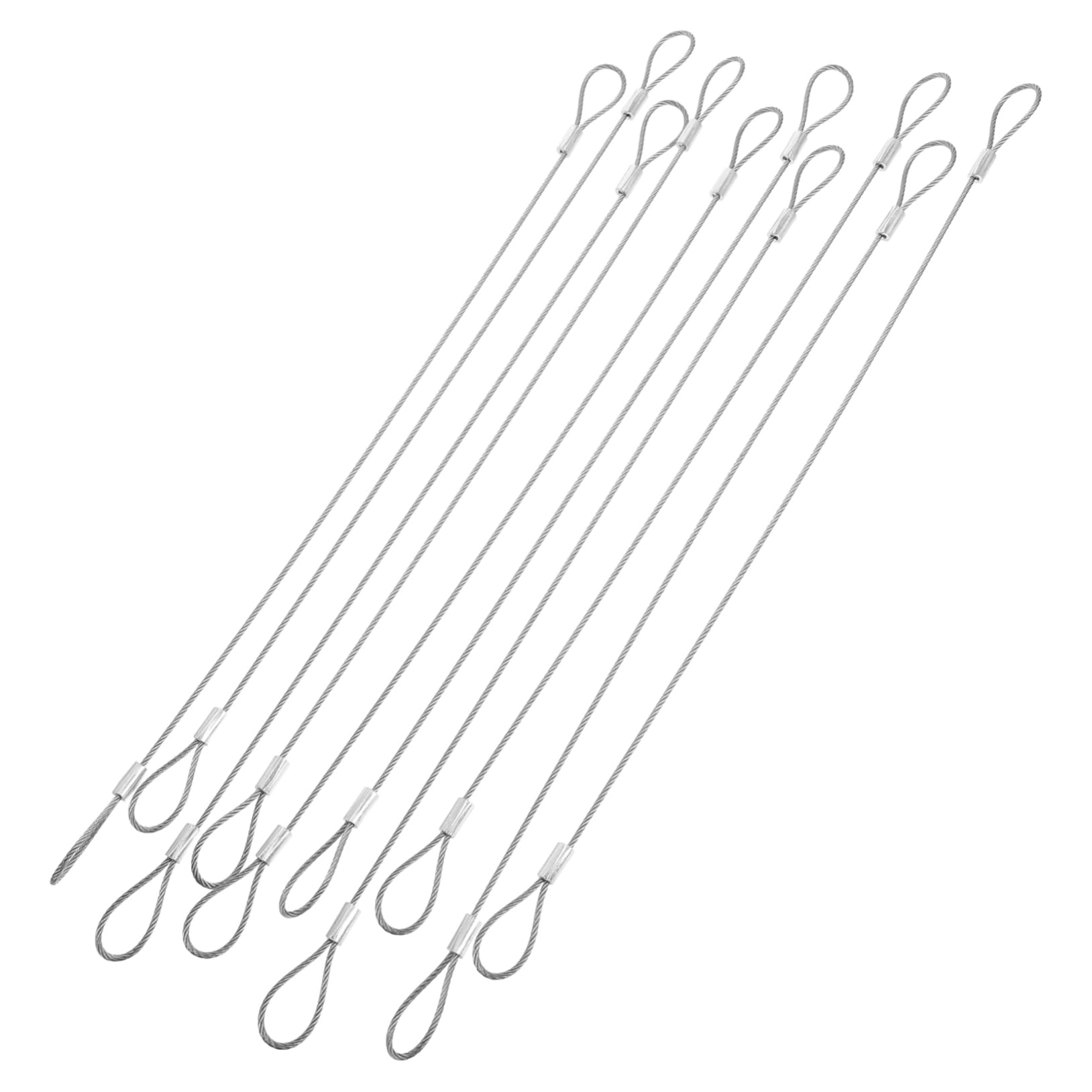 NAMOARLY 10pcs Heavy Duty Stainless Steel Security Cables Coated Wire Rope with Loops Safety Cable for Luggage Trail Cameras and Outdoor Gear