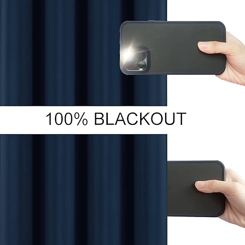 Miniatura 3 de LEMOMO Cortinas 100% opacas de 66 x 84 pulgadas, 2 paneles de oscurecimiento con aislamiento térmico para dormitorio