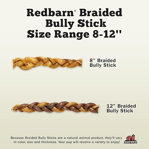 Miniatura 6 de Redbarn All Natural - Palitos trenzados de 8 a 12 pulgadas para perros medianos y grandes, paquete variado de masticables saludables de larga