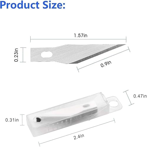 Miniatura 3 de DIYSELF 1 cuchillo de manualidades con kit de 11 cuchillas de acero inoxidable, 1 regla de acero de 0.59 pulgadas para arte, álbumes de recortes,