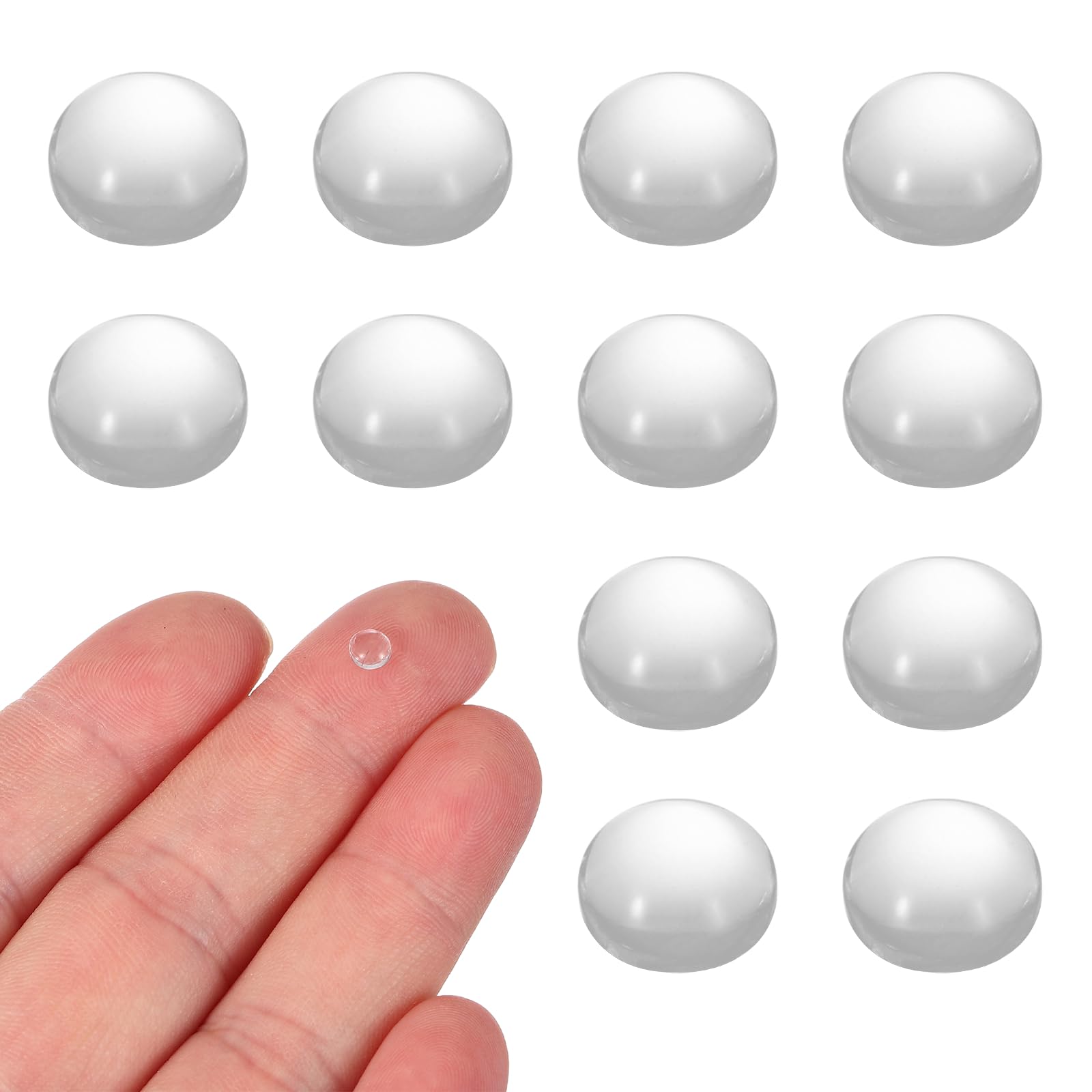 PATIKIL 12 Pcs Convex Lens, 5mm OD 5mm Focal Length Magnifier Lens Optical Lenses Borosilicate Magnifying Glass Flat Convex for DIY Crafts Office Home Science LED Spotlights Flashlights