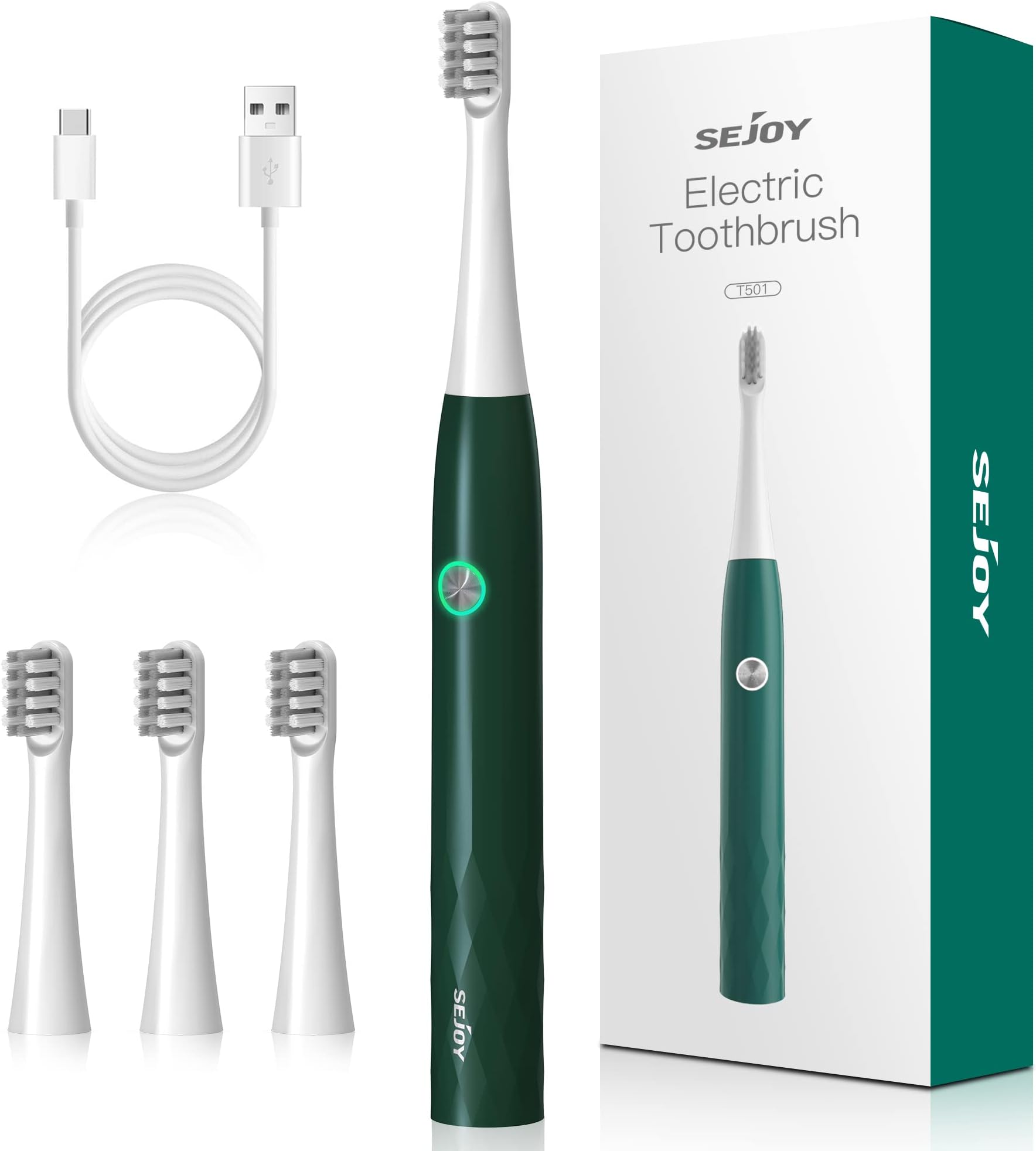 Elektryczna szczoteczka do zębów, akumulator Power Toothrush z 4 głowicami zdjęcie 1