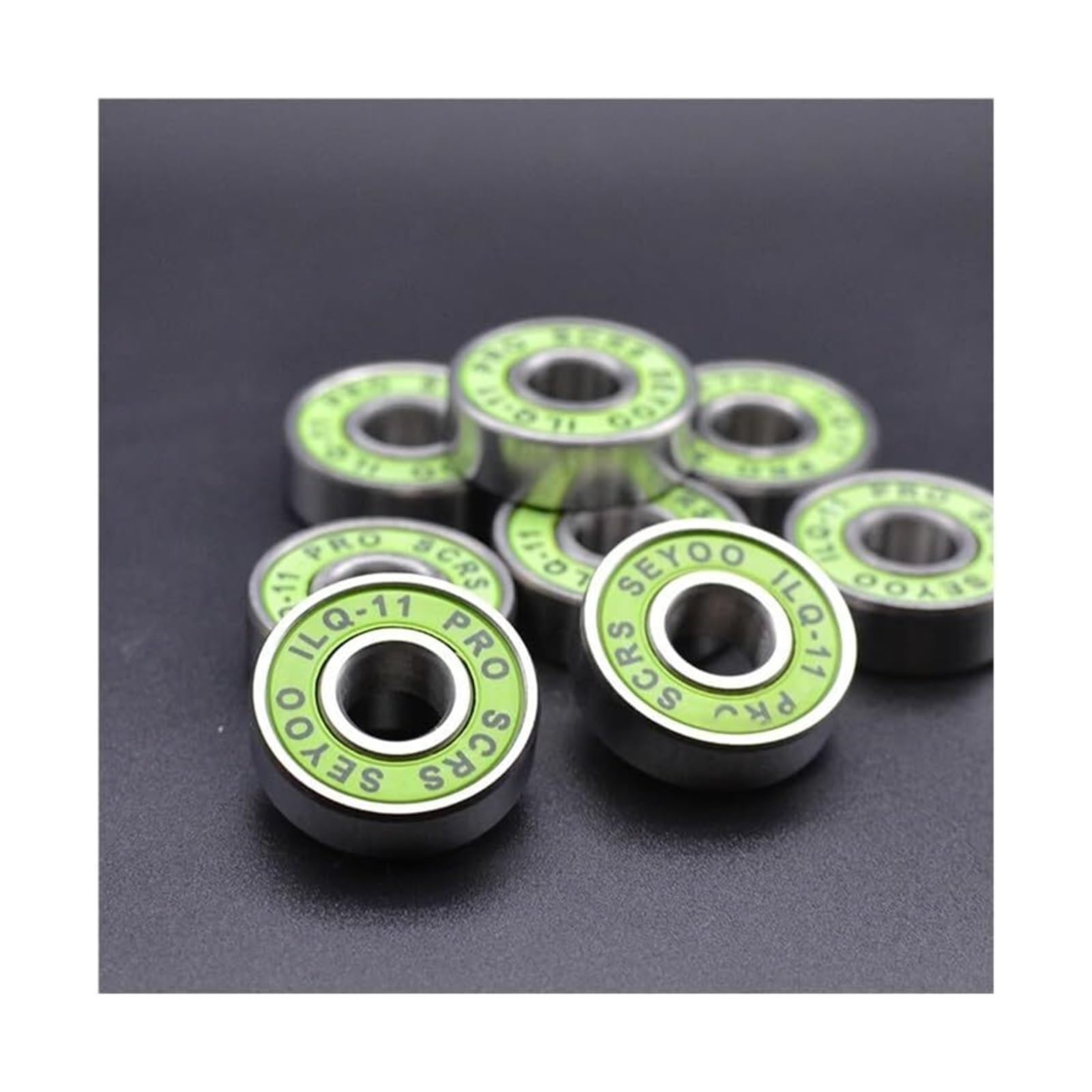 Rodamientos, 8 Uds 608 2RS rodamiento ILQ-11 8x22x7 verde Longboard velocidad patín en línea de rueda patinete suave,Durabilidad mejorada(8pcs Ilq-11 Green)